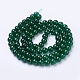 1 brin de perles rondes en verre craquelé transparent vert foncé X-CCG-Q001-10mm-17-3