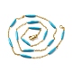 エナメルリンクバーチェーンネックレス  イオンプレーティング(ip)付 女性用ステンレスカーブチェーン304本  ゴールドカラー  ディープスカイブルー  17.72インチ（45cm） STAS-B025-02G-02-3