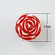 Fleur rouge perles chunky acrylique d'artisanat X-MACR-S658-6-1