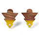 Accessoires de boucles d'oreilles en résine et bois de noyer MAK-N032-024A-4