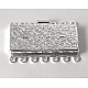 マルチ連箱の留め金  ニッケルフリー  銀色のメッキ  真鍮  約26 mm幅  長さ36mm  厚さ5mm  穴：1.5mm kk294-S-1