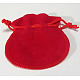Velours rouge tirage chaîne sac de bijoux redbag06-1